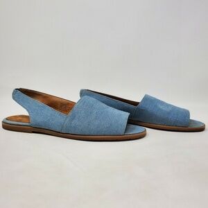 BC Women Open Toe Fabric Upper Slip On Blue Sandal